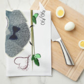 Cute Wedding Owls personaliseren Tea Towel Theedoek (Quarter Fold)