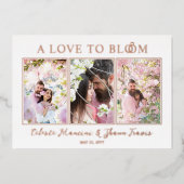 Cute Wedding Rings Luxurious 3 Multi Photos Folie Uitnodiging (Voorkant)