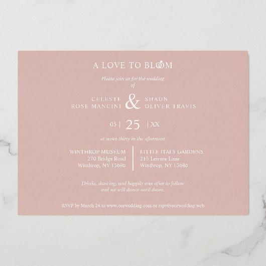 Cute Wedding Rings Luxurious 3 Multi Photos Folie Uitnodiging (Achterkant)