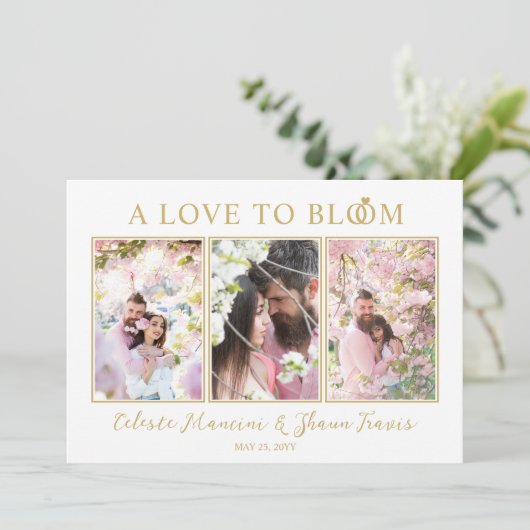 Cute Wedding Rings Luxurious 3 Multi Photos  Kaart (Staand voorkant)