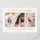 Cute Wedding Rings Sophisticated 3 Multi Photos Folie Uitnodiging (Voorkant)