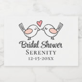 Cute Wedding Tortelduifjes Lovevogels Vrijgezellen Sparkling Wijnetiket (Enkel label)