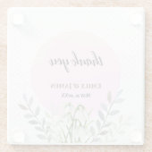 Cute Wedding White Snowdrops Pink Poot Glazen Onderzetter (Achterkant)