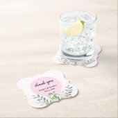 Cute Wedding White Snowdrops Pink Poot Kartonnen Onderzetters (Insitu)