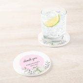 Cute Wedding White Snowdrops Pink Poot Zandsteen Onderzetter (Zijkant)