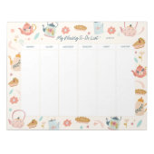 Cute Weekly Planner Tea Party Notitieblok (Voorkant)