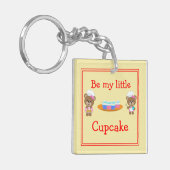 Cute "Wees mijn kleine Cupcake" & "Ik hou van mijn Sleutelhanger (Voorkant Links)