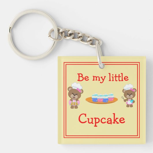Cute "Wees mijn kleine Cupcake" & "Ik hou van mijn Sleutelhanger (Voorkant)