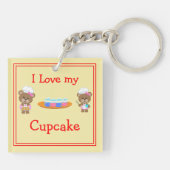 Cute "Wees mijn kleine Cupcake" & "Ik hou van mijn Sleutelhanger (Achterkant)