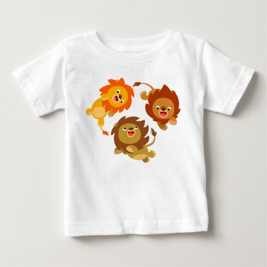 Cute Weightless Cartoon Lions Baby T-Shirt (Voorkant)