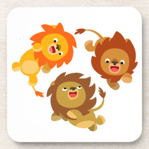 Cute Weightless Cartoon Lions Onderzetter Set