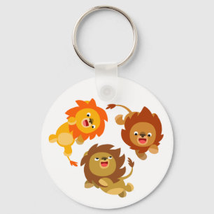 Cute Weightless Cartoon Lions Sleutelhanger