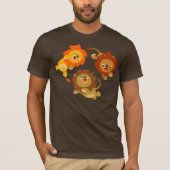 Cute Weightless Cartoon Lions T-Shirt (Voorkant)