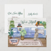 Cute Weimaraner Cozy New Home Moving Aankondigingskaart (Voorkant / Achterkant)