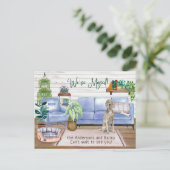 Cute Weimaraner Cozy New Home Moving Aankondigingskaart (Staand voorkant)