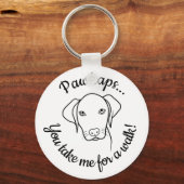 Cute Weimaraner dog heeft een wandeling nodig Sleutelhanger (Voorkant)