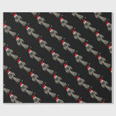 Cute Weimaraner Dog in Santa Hat Cartoon Cadeaupapier (Vlak)