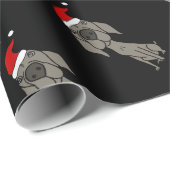 Cute Weimaraner Dog in Santa Hat Cartoon Cadeaupapier (Rol Hoek)