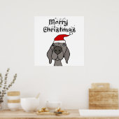 Cute Weimaraner Dog Merry Kerstmis Poster (Keuken)