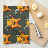 Cute Weird Horned Little Devil CreatPattern Theedoek (Quarter Fold)