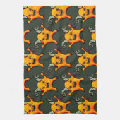 Cute Weird Horned Little Devil CreatPattern Theedoek (Verticaal)