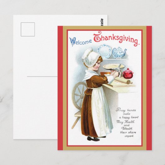 Cute  Welcome Thanksgiving Briefkaart (Voorkant / Achterkant)