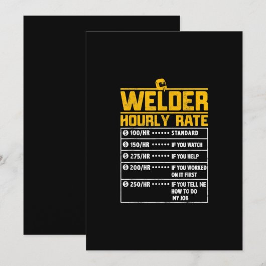 Cute Welder Funny Hourly Rate | Gift for Welder Aankondiging (Voorkant / Achterkant)