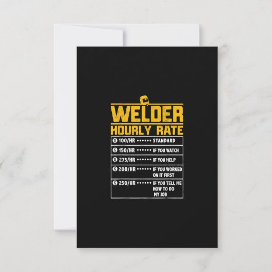 Cute Welder Funny Hourly Rate | Gift for Welder Bedankkaart (Voorkant)