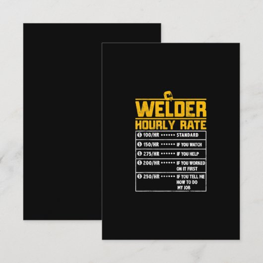 Cute Welder Funny Hourly Rate | Gift for Welder Bedankkaart (Voorkant / Achterkant)