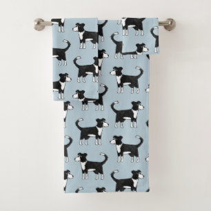 Cute Welsh Border Collie Sheep Dog Patroon Bad Handdoek