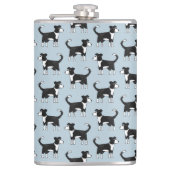 Cute Welsh Border Collie Sheep Dog Patroon Heupfles (Voorkant)