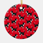 Cute Welsh Border Collie Sheep Dog Patroon Keramisch Ornament (Voorkant)