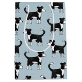 Cute Welsh Border Collie Sheep Dog Patroon Medium Cadeauzakje (Voorkant)