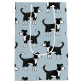 Cute Welsh Border Collie Sheep Dog Patroon Medium Cadeauzakje (Achterkant)