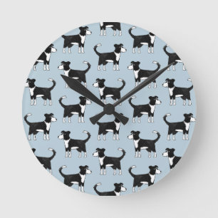 Cute Welsh Border Collie Sheep Dog Patroon Ronde Klok