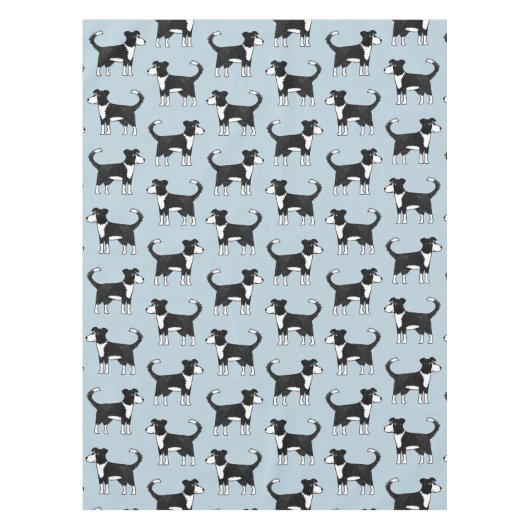Cute Welsh Border Collie Sheep Dog Patroon Tafelkleed (Voorkant)