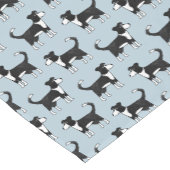Cute Welsh Border Collie Sheep Dog Pattern Blue Korte Tafelloper (Hoek)