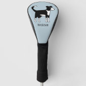 Cute Welsh Border Collie Sheepdog Custom Name Golfheadcover (Voorkant)