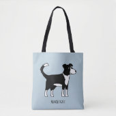 Cute Welsh Border Collie Sheepdog Custom Name Tote Bag (Voorkant)
