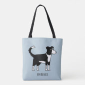 Cute Welsh Border Collie Sheepdog Custom Name Tote Bag (Achterkant)
