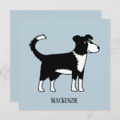 Cute Welsh Border Collie Sheepdog Custom Text Card (Voorkant / Achterkant)
