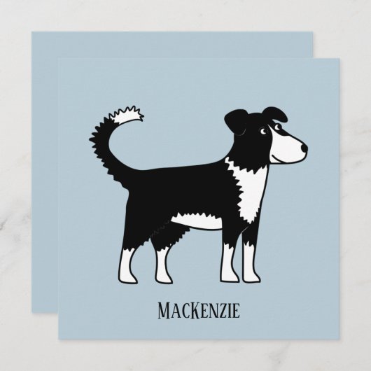 Cute Welsh Border Collie Sheepdog Custom Text Card (Voorkant / Achterkant)