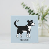 Cute Welsh Border Collie Sheepdog Custom Text Card (Staand voorkant)