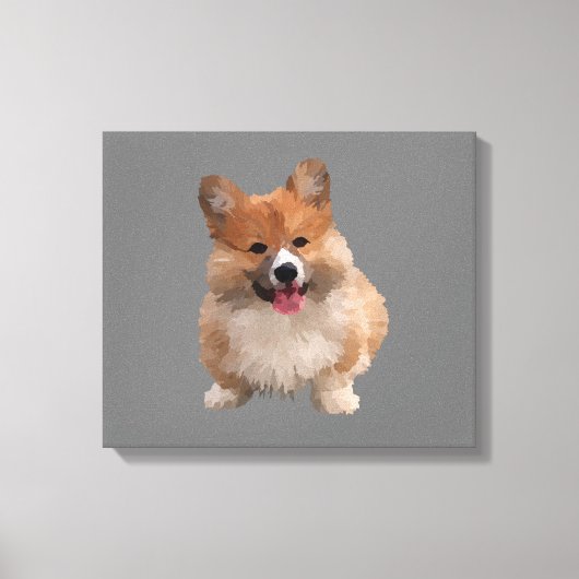 Cute Welsh Corgi Canvas Wall Art (Voorkant)