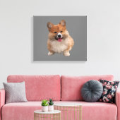 Cute Welsh Corgi Canvas Wall Art Afdruk (Insitu (Woonkamer))