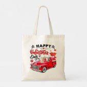 Cute Welsh Corgi Red Truck Happy Valentines Day Va Tote Bag (Achterkant)