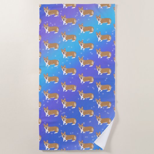 Cute Welsh Corgi Strandlaken (Voorkant)