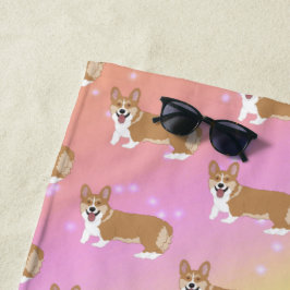 Cute Welsh Corgi Strandlaken