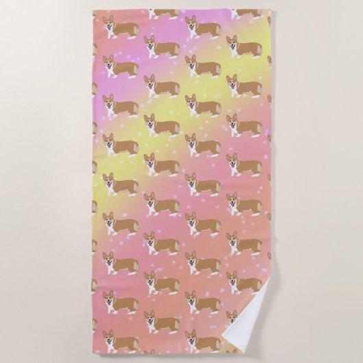 Cute Welsh Corgi Strandlaken (Voorkant)