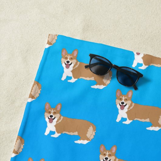 Cute Welsh Corgi Strandlaken (In situ)